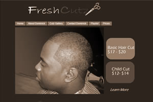 Website design and develoopment for FreshCutz by Anthony White