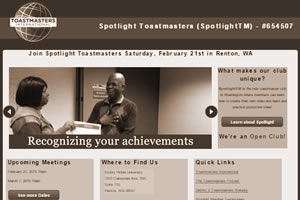 Website design and develoopment for Spotlight Toastmasters by Anthony White